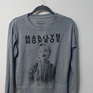 Gray Marilyn Monroe Graphic Sweatshirt 314